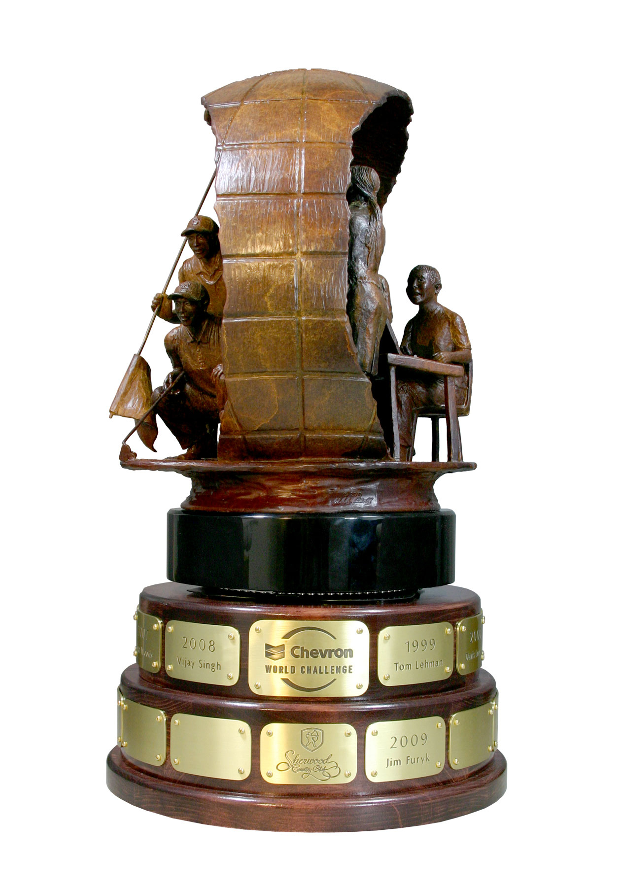 Chevron World Challenge trophy made by Malcolm DeMille- Side View
